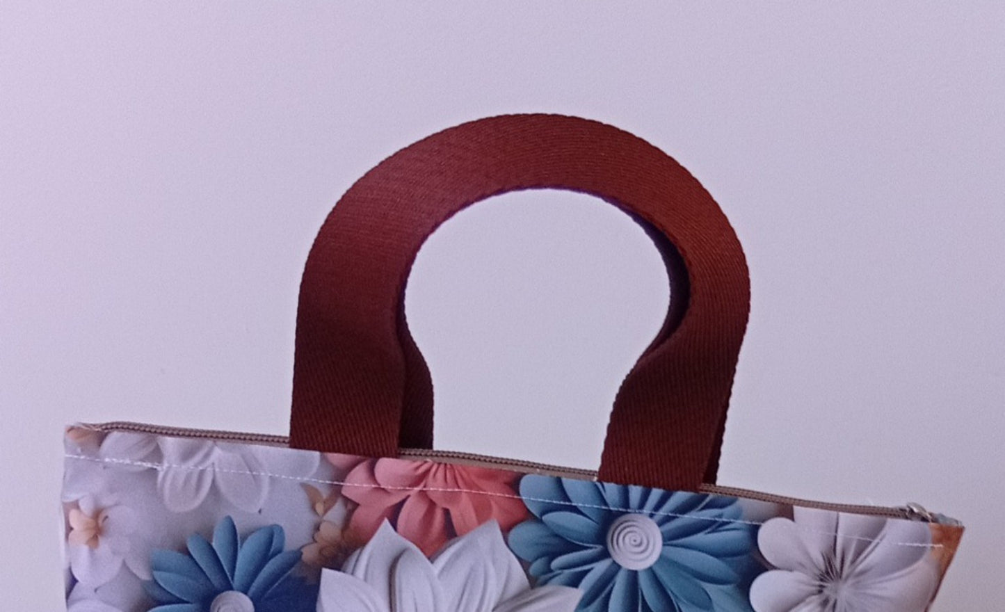 Nécessaire  Ana alça dupla marrom floral  (compartimento interno único) cód: NAM 859
